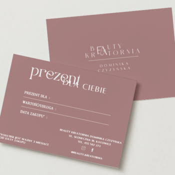 Voucher na usługi kosmetologiczne Beauty Kreatornia – różowy