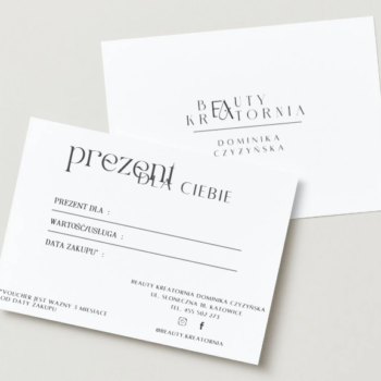Voucher na usługi kosmetologiczne Beauty Kreatornia – biały